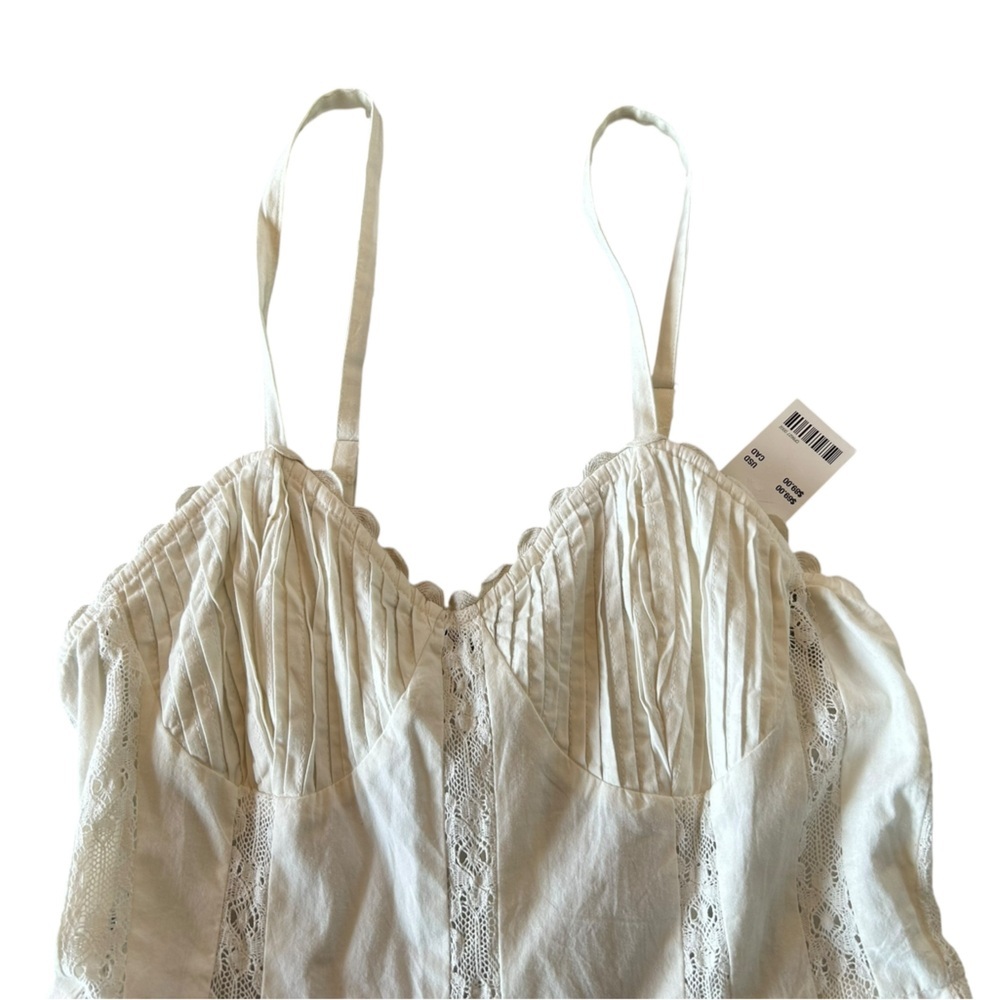 NWT Urban Outfitters Juliette Lace Insert Romper Boho Western Corset Top Ruffle - Picture 4 of 6